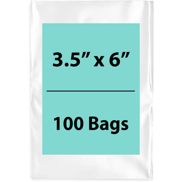 Clear Flat poly bags 1.5 Mil 3.5"X6" 100 Bags